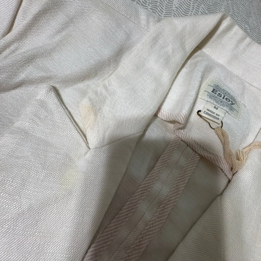 Esley Cream Linen Blazer Size M - Picture 10 of 14